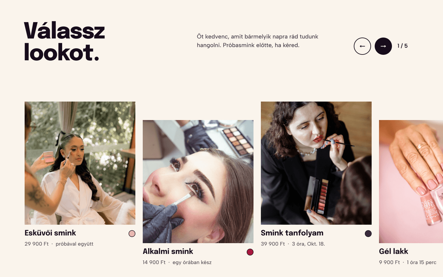 Szépségszalon — Rúzsfal — második szekció